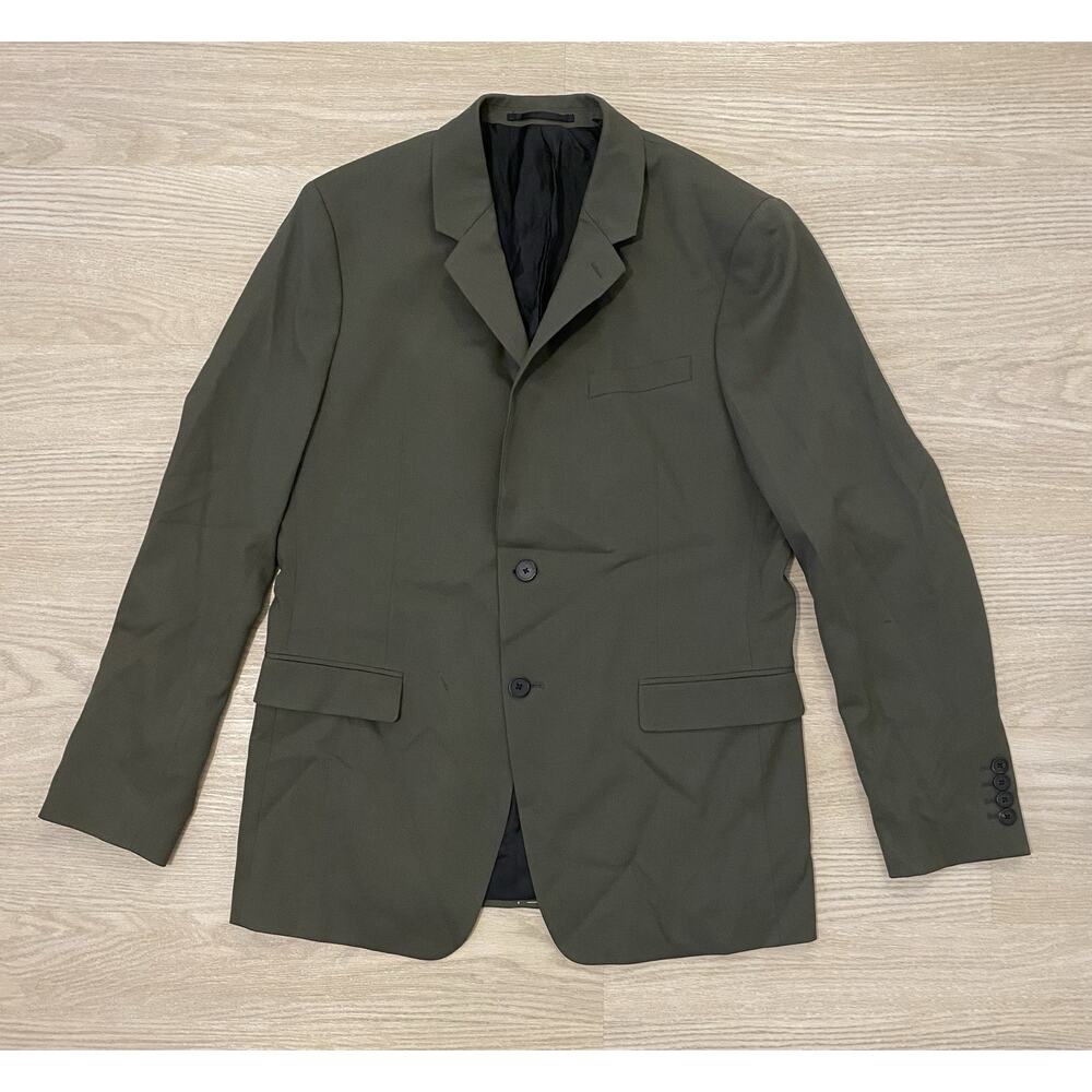 Theory Traceable Wool Twill Sport Coat Jacket Mens 42R Green 2 Button
